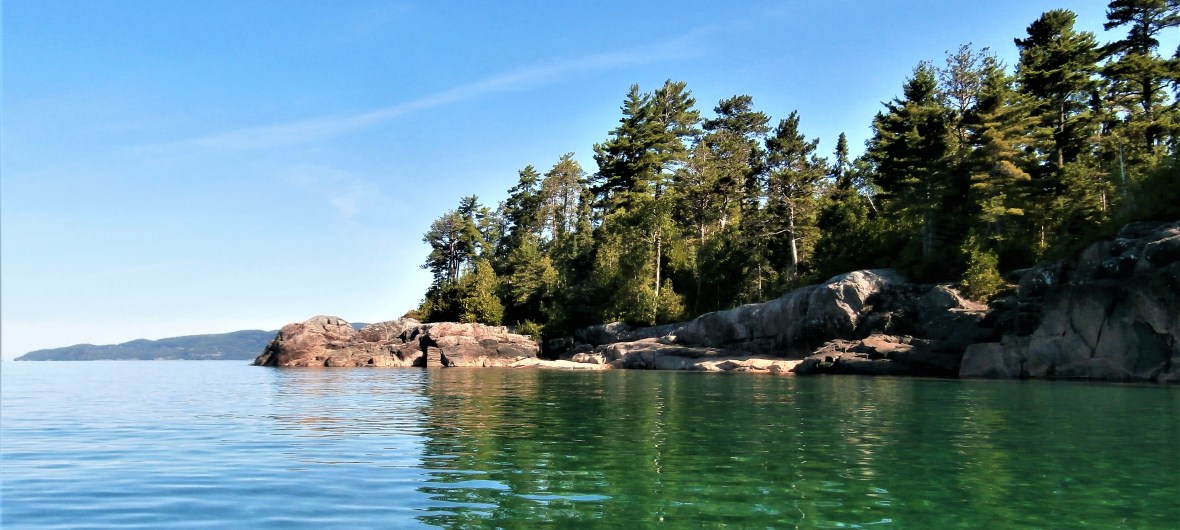 Blue North, water and island