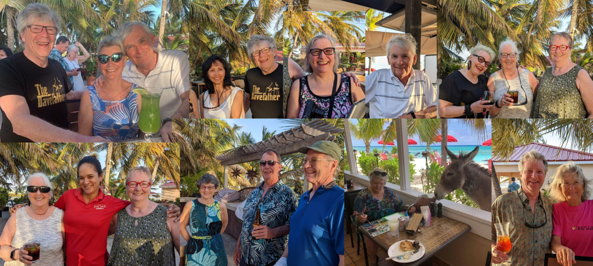 Collage of happy divers at Bohio Resort, Grand Turk Island - with Blue North Scuba Club, Toronto