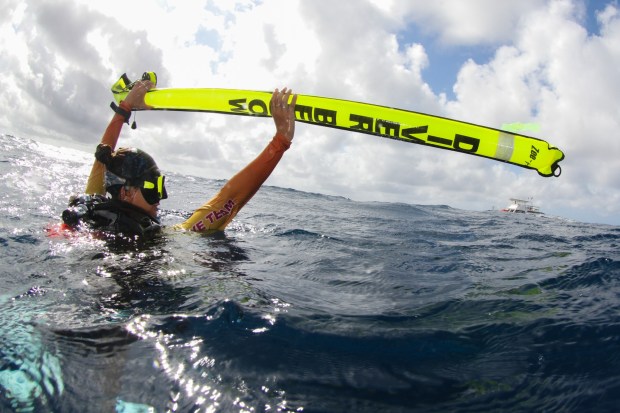 Diver below marker - with Blue North Scuba Club, Toronto