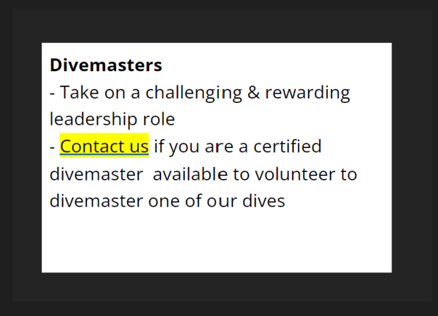 Divemasters wanted