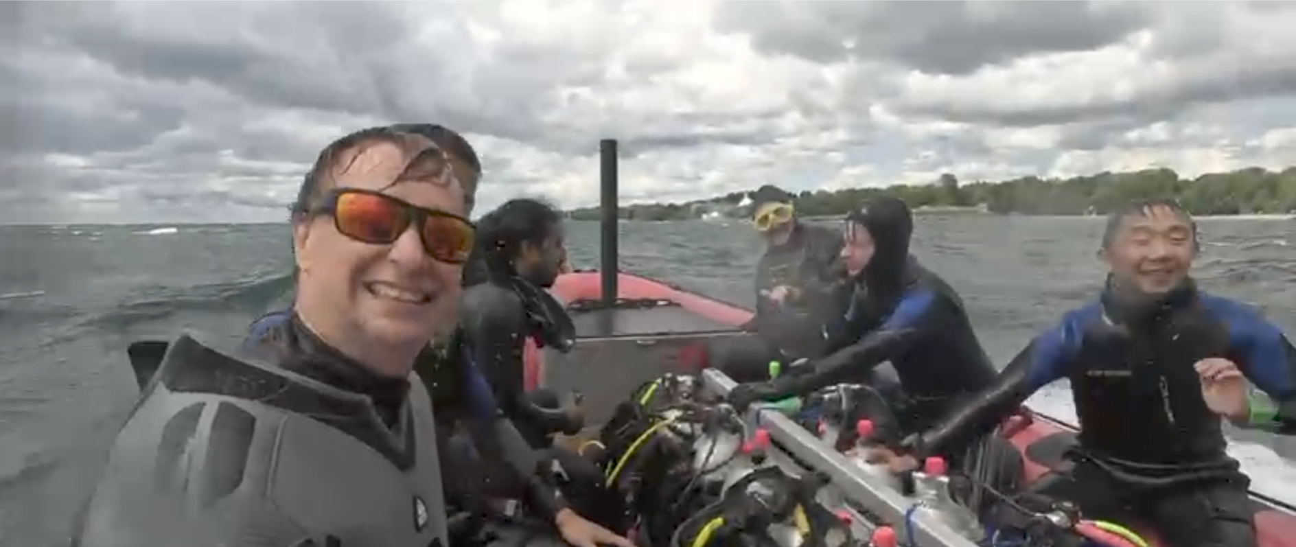 Zodiac ride to Kingston shipwreck