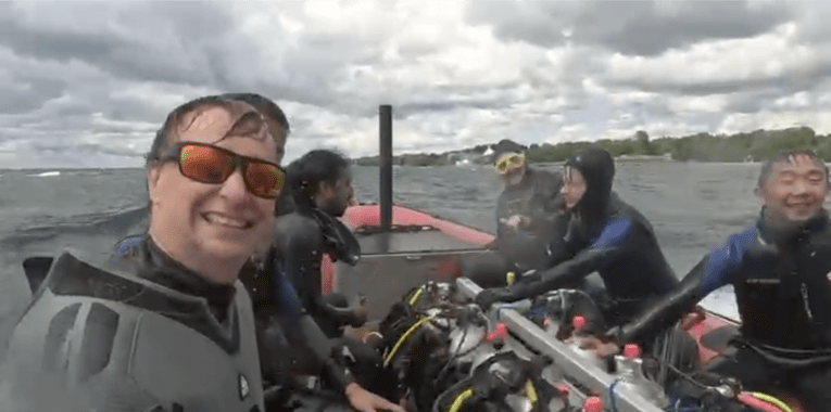 Zodiac ride to Kingston shipwreck