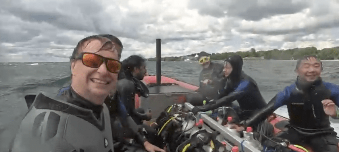 Zodiac ride to Kingston shipwreck