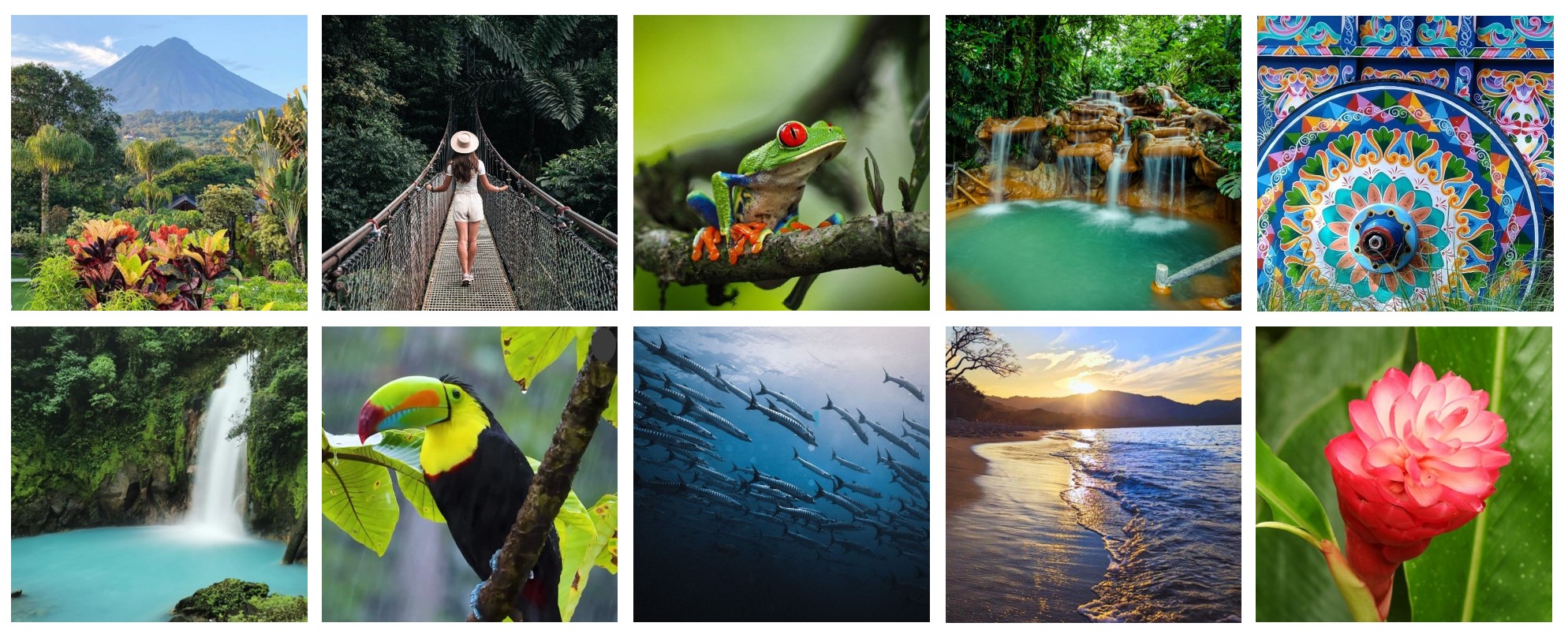 costa rica collage of photos